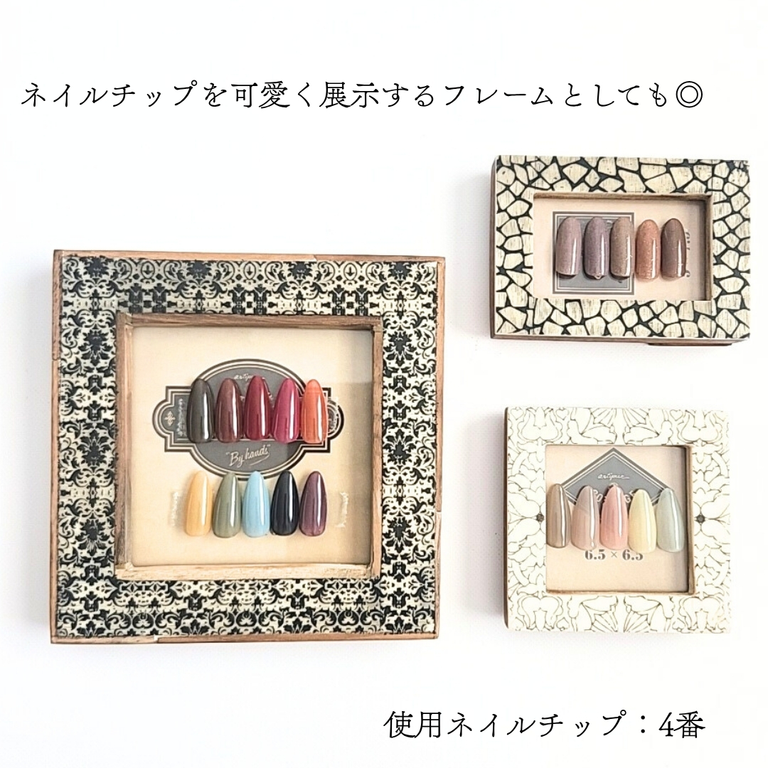 ボーンフォトフレーム 1個 ネイルチップ展示 水牛の角 ハンドメイド