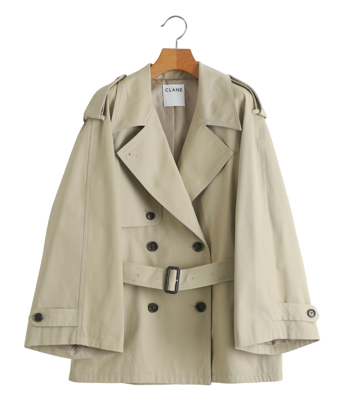 未使用　CLANE　OVER SHORT TRENCH COAT　２ CLANE - OVER SHORT TRENCH COATの通販 by ♡♡♡｜クラネならラクマ