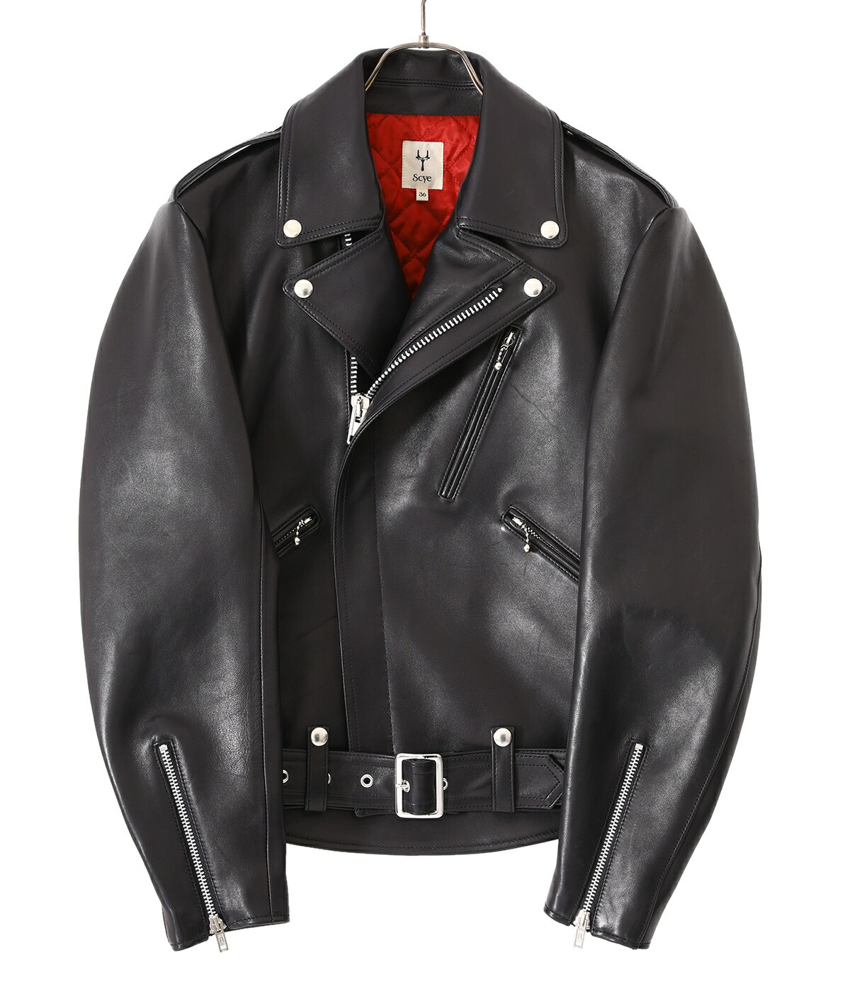 Scye / サイ ベーシックス ： Lamb Skin Leather Belted Biker Jacket ： 1122-63000