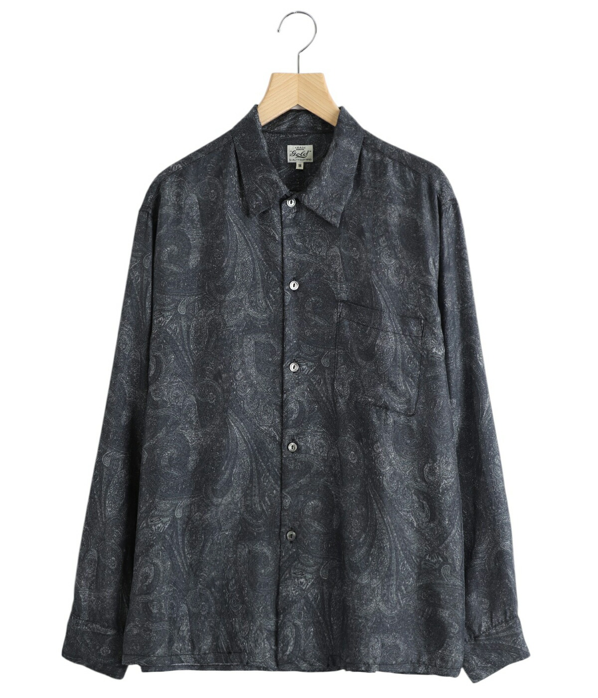 GOLD / ゴールド ： PAISLEY PATTERN SILK TWILL OPEN SHIRT ： 25B-GL29543の画像