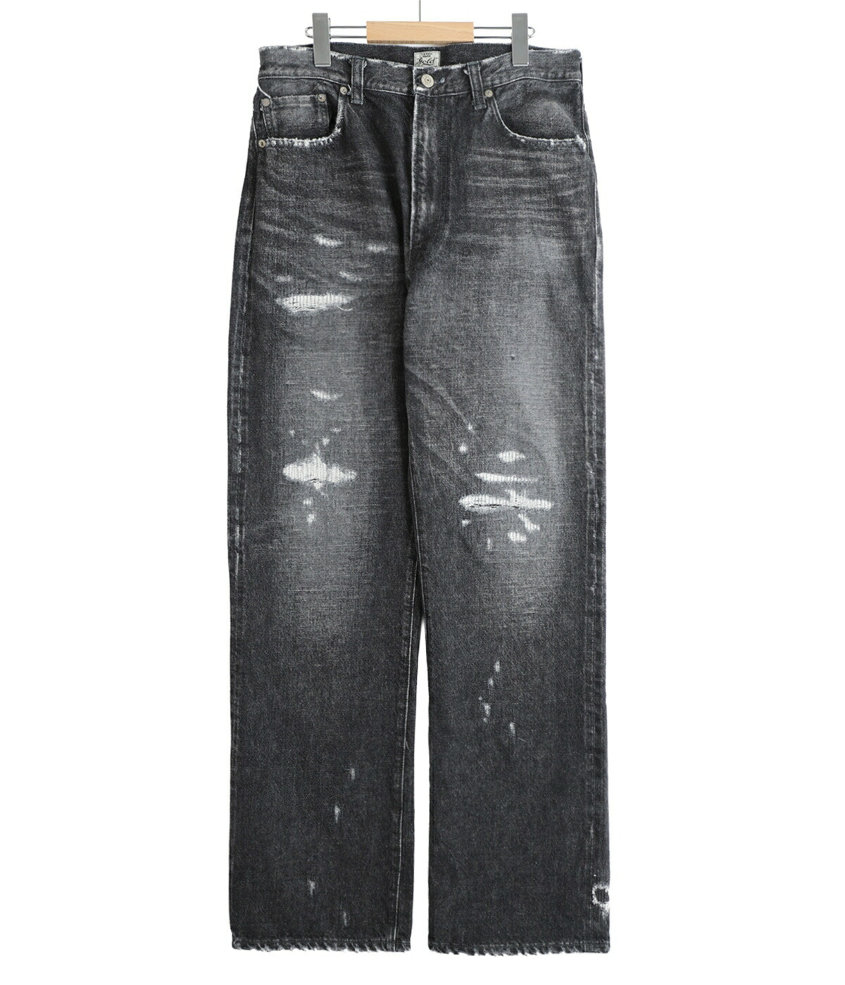 GOLD /ゴールド ： RECYCLED WASTE SUVIN COTTON YARN 14oz DENIM  5POCKET STRAIGHT PANTS VINTAGE WASHED(ZIPPER FLY) / 全2色 ： 25B-GL42580Hの画像