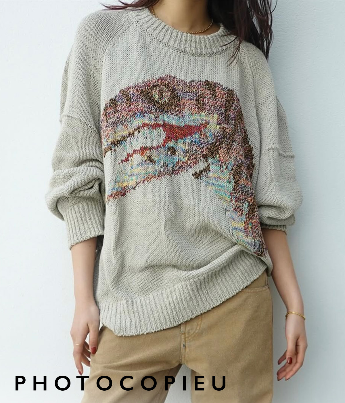 PHOTOCOPIEU  フォトコピュー ： [レディース]DINO KNIT(CREMENCE) / 全2色 ： 261CMC | PHOTOCOPIEU | 01