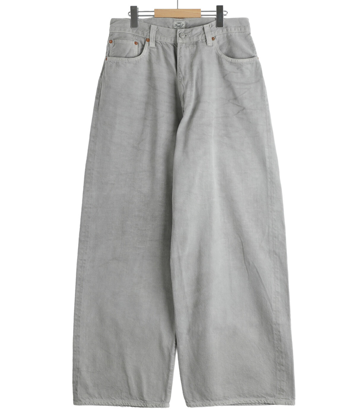 GOLD / ゴールド ： RECYCLED SUVIN COTTON YARN 11.5oz DENIM 5POCKET WIDE PANTS VINTAGE WASHED / 全3色 ： 26A-GL42621Hの画像