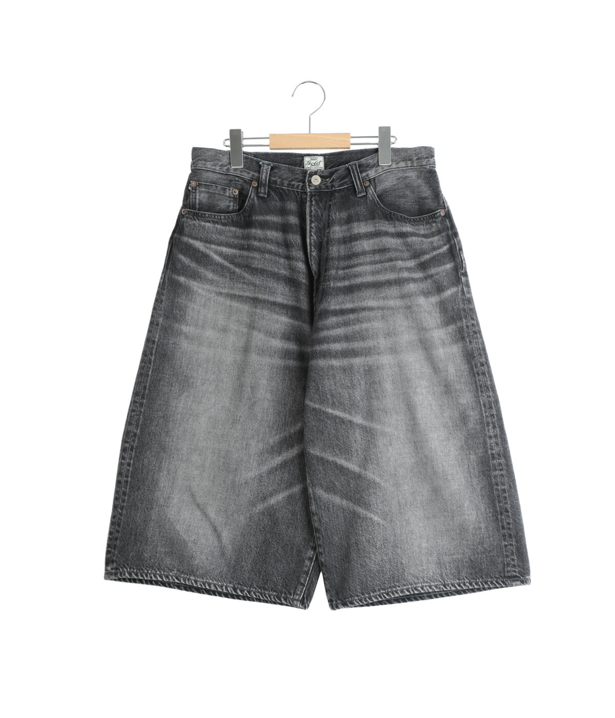 GOLD / ゴールド ： RECYCLED SUVIN COTTON YARN 11.5oz DENIM 5POCKET WIDE SHORTS VINTAGE WASHED / 全3色 ： 26A-GL52633Hの画像