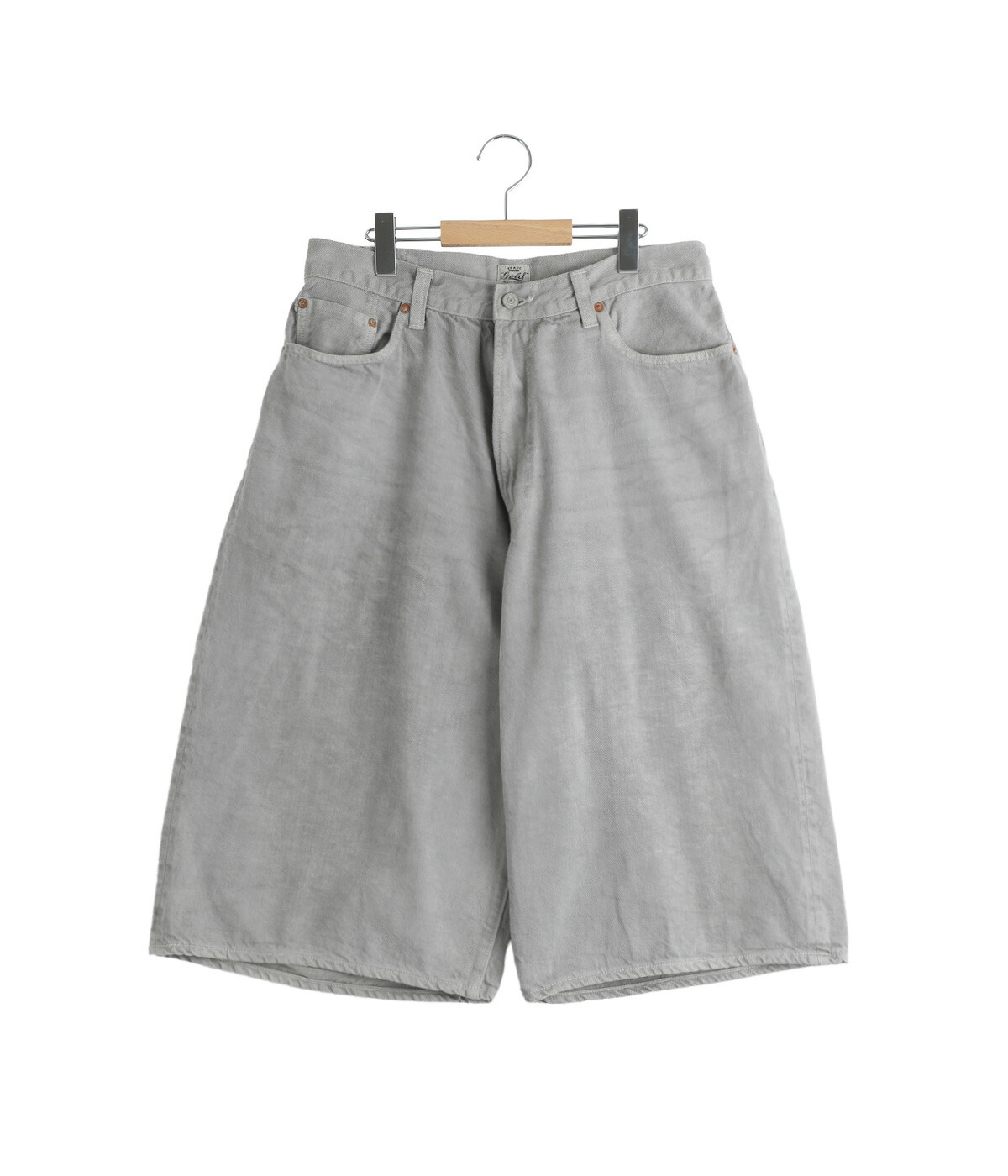GOLD / ゴールド ： RECYCLED SUVIN COTTON YARN 11.5oz DENIM 5POCKET WIDE SHORTS VINTAGE WASHED / 全3色 ： 26A-GL52633Hの画像
