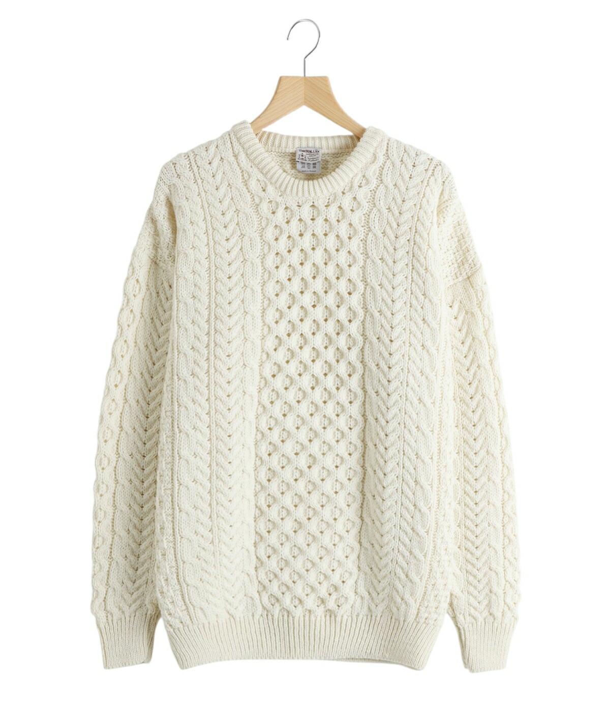 【10%OFF】INVERALLAN / インバーアラン ： Crew Neck Traditional Aran Sweater ： 517001 | INVERALLAN | 01