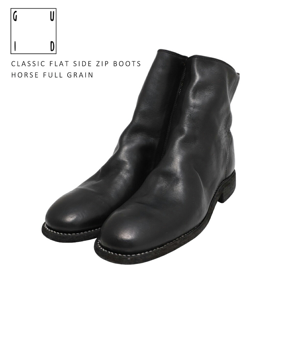 GUIDI / グイディ ： CLASSIC FLAT SIDE ZIP BOOTS HORSE F...