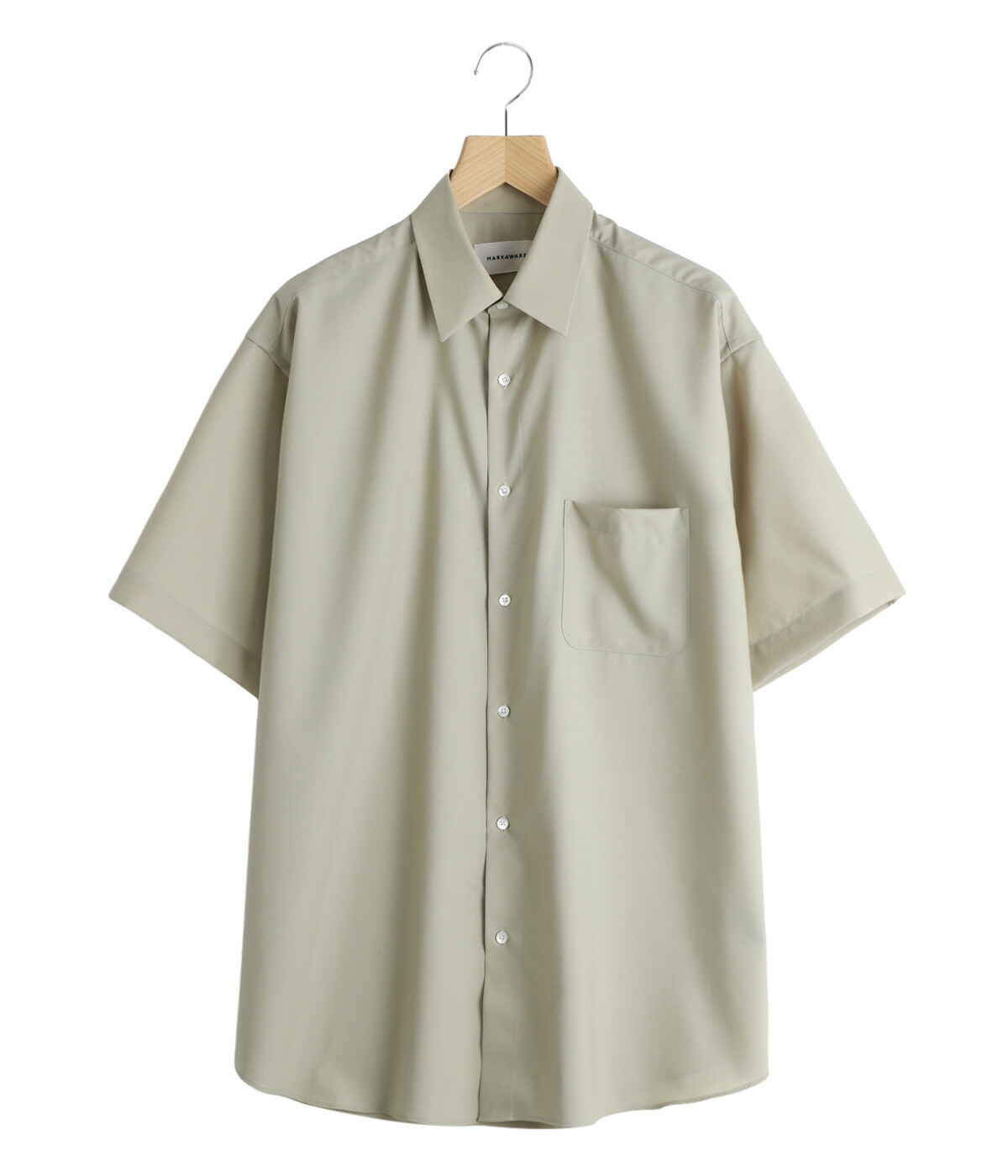 MARKAWARE / マーカウェア ： COMFORT FIT S/S SHIRT ORGANIC WOOL 2/80 TROPICAL / 全3色 ： A26B04SH01Bの画像
