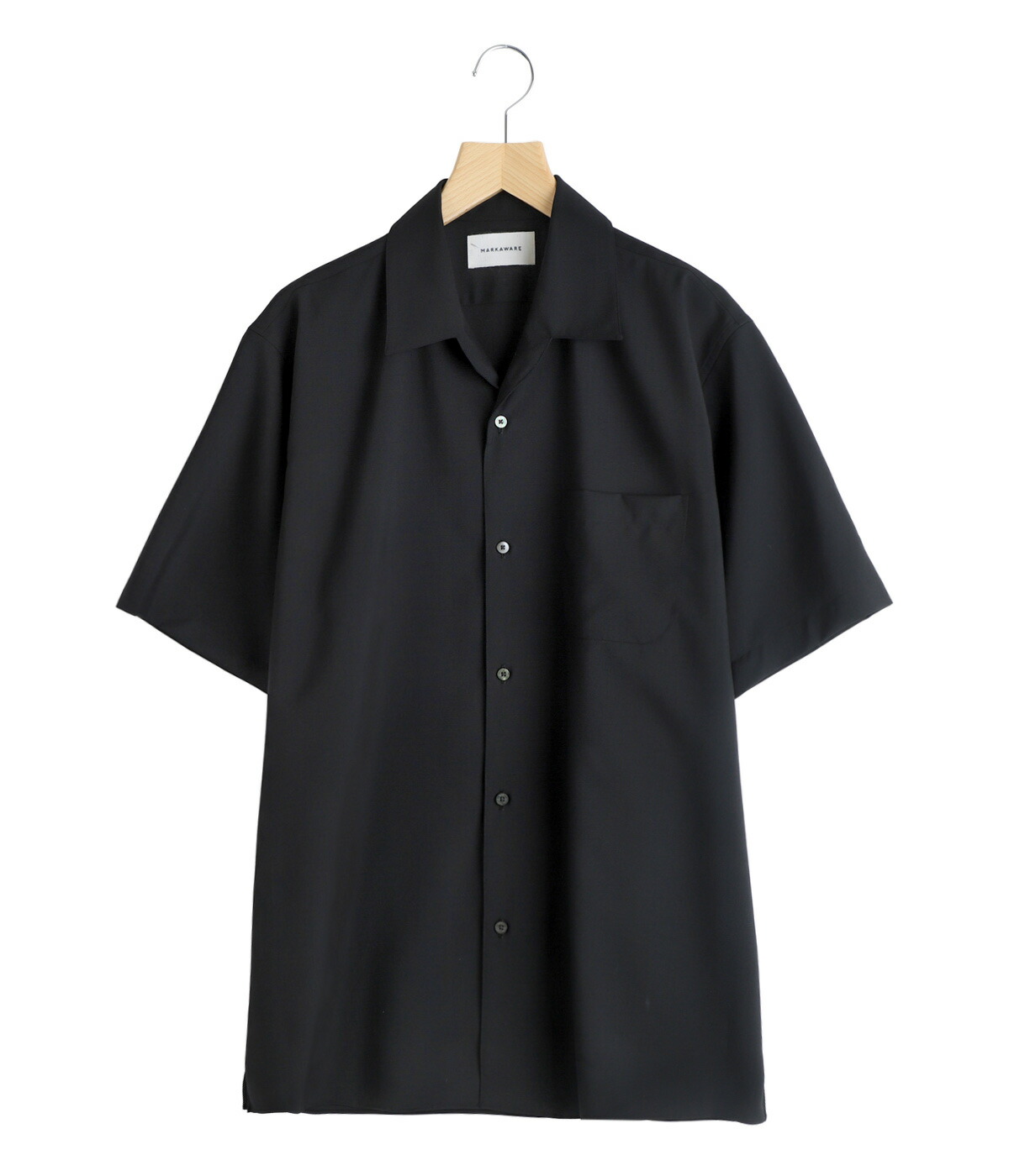 MARKAWARE / マーカウェア ：  ITALIAN OPEN COLLAR S/S SHIRT ORGANIC WOOL 2/80 TROPICAL / 全3色 ： A26B04SH02Bの画像