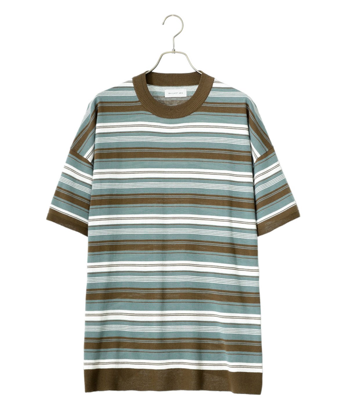 BALLAST ARK / バラストアーク ： MULTI BORDER COTTON KNIT TEE ： BA09-K002