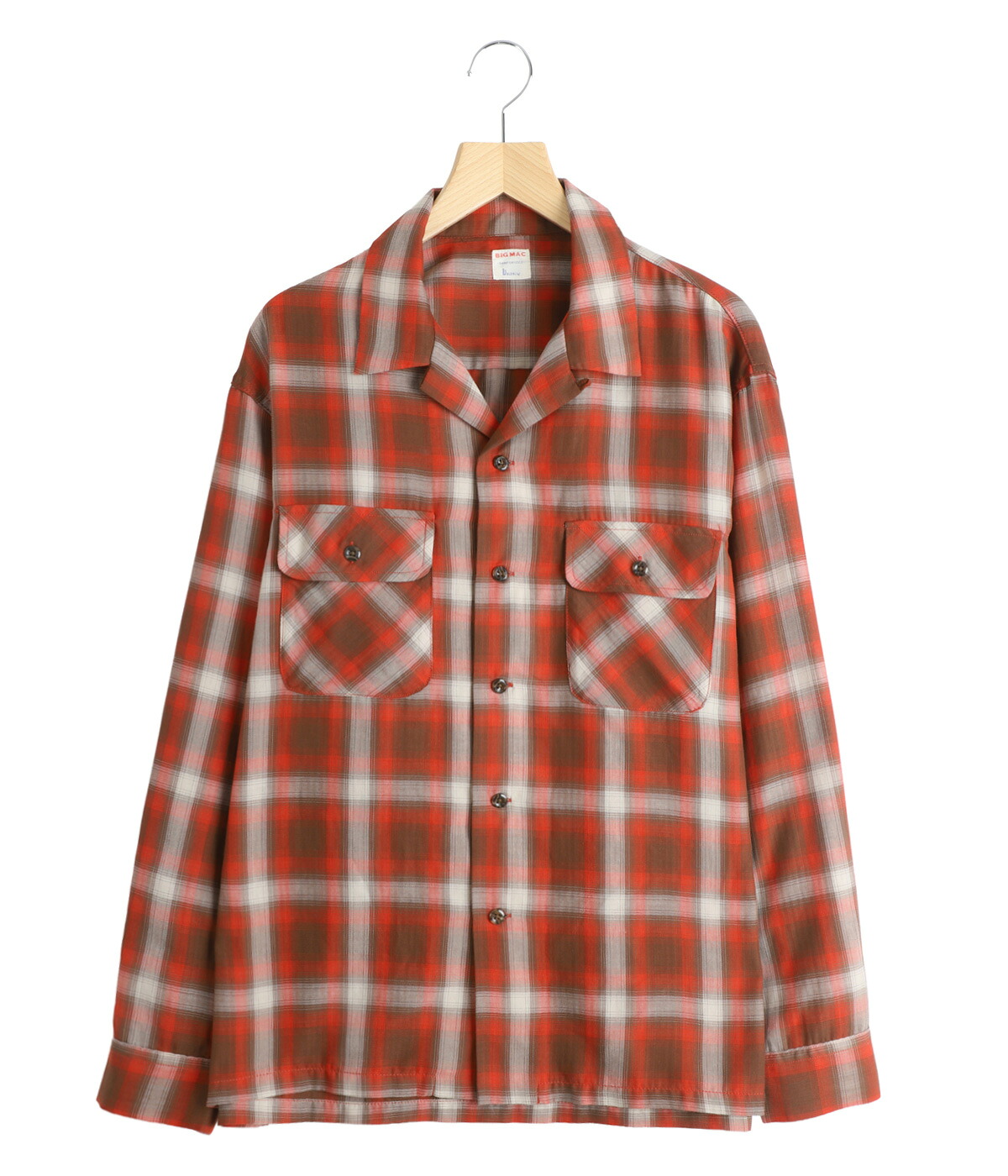 AUBERGE Big Mac長袖シャツ BIG MAC（ビッグマック） ： OPEN COLLAR L/S SHIRTS / 全2色