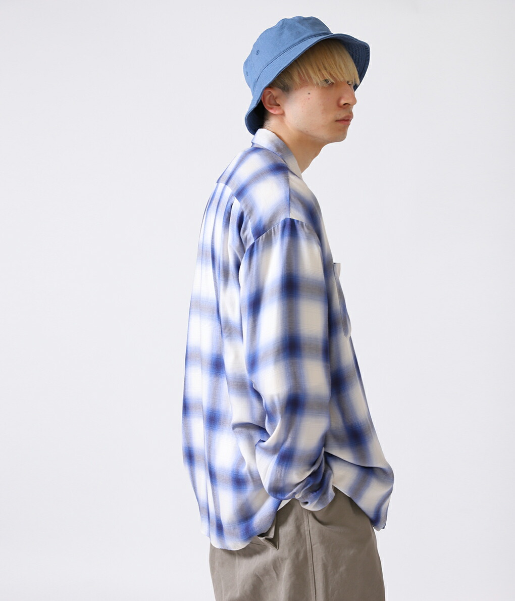 MINEDENIM / マインデニム ： Rayon Ombre Check Loose Work SH / 全2