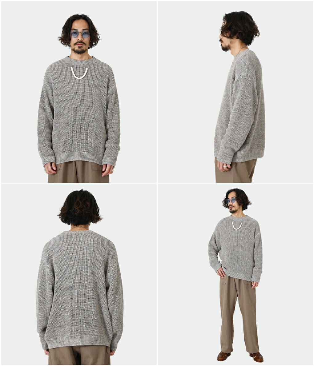 PORT BY ARK / ポートバイアーク ： Straw yarn Knit P/O / 全2色