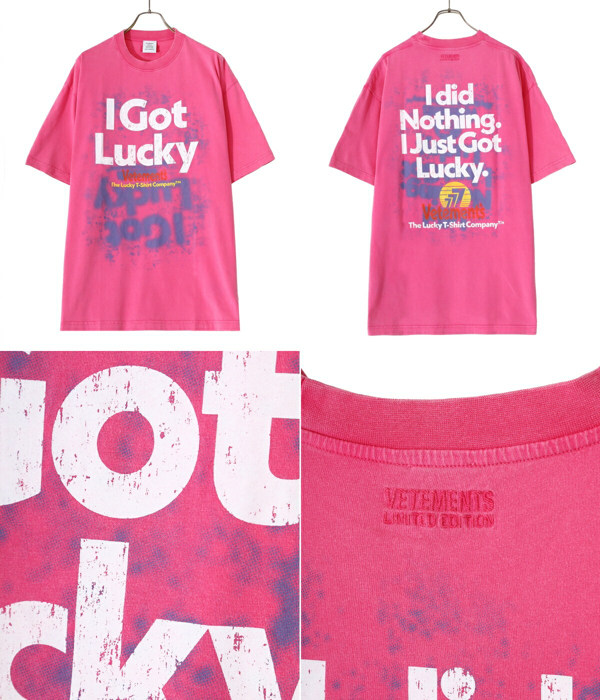 VETEMENTS / ヴェトモン ： I GOT LUCKY T-SHIRT ： UA53TR590P