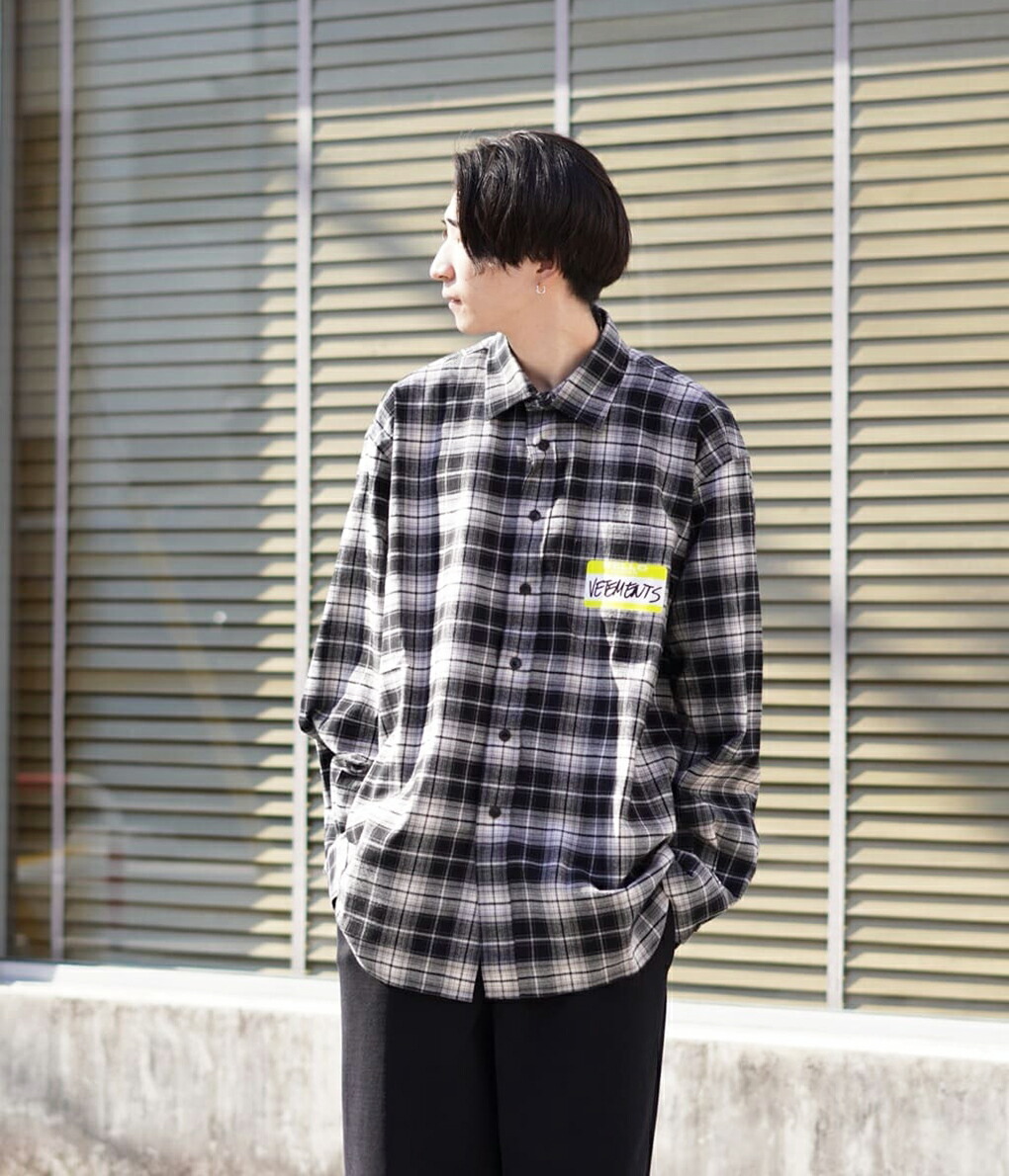 VETEMENTS / ヴェトモン ： MY NAME IS VETEMENTS FLANNEL SHIRT