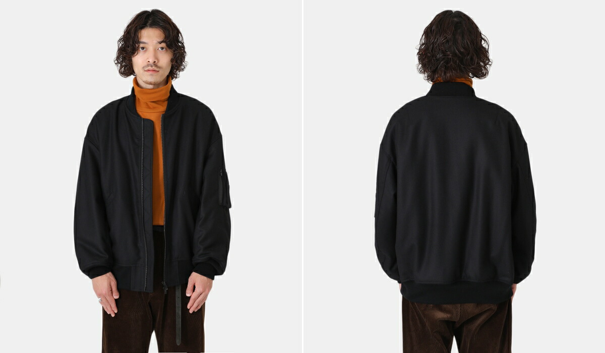 marka / マーカ ： PUFFED BOMBER JACKET - 2/48 wool flannel