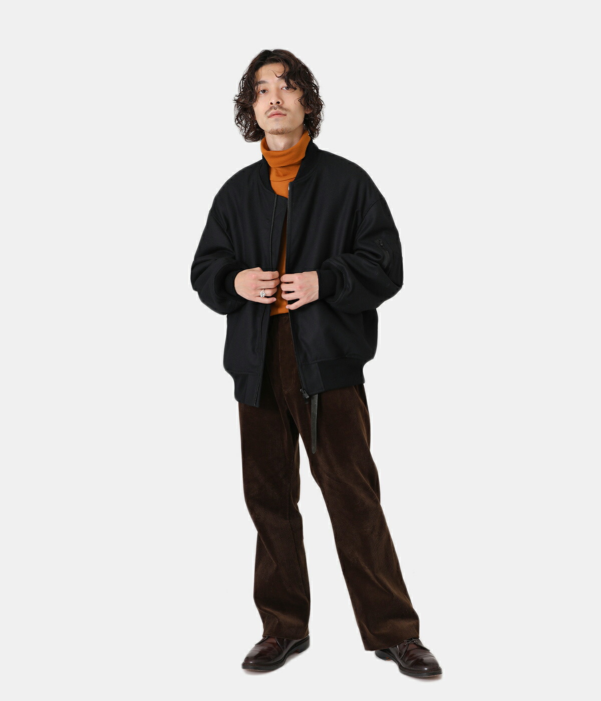 marka / マーカ ： PUFFED BOMBER JACKET - 2/48 wool flannel - / 全2