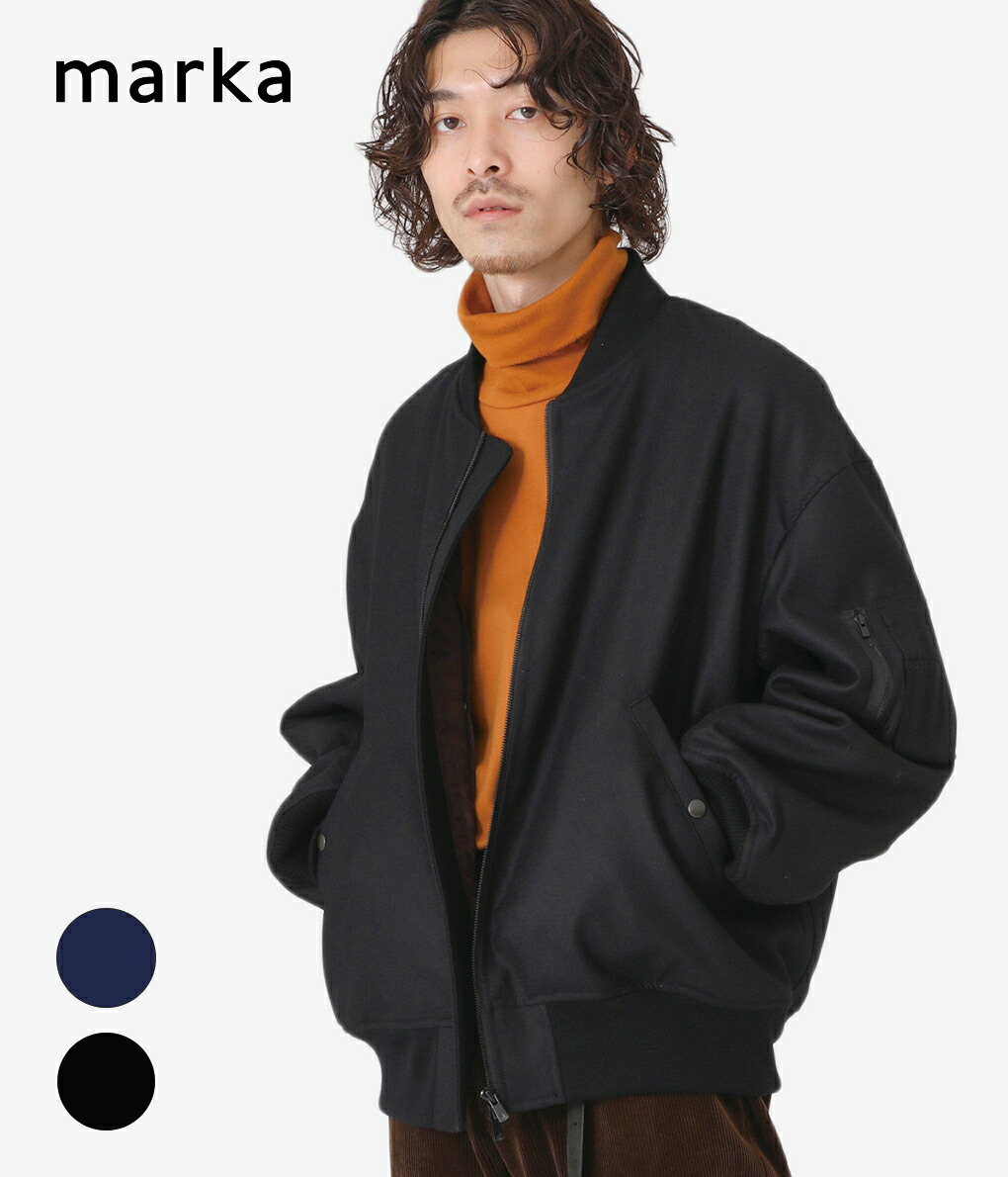 marka / マーカ ： PUFFED BOMBER JACKET - 2/48 wool flannel