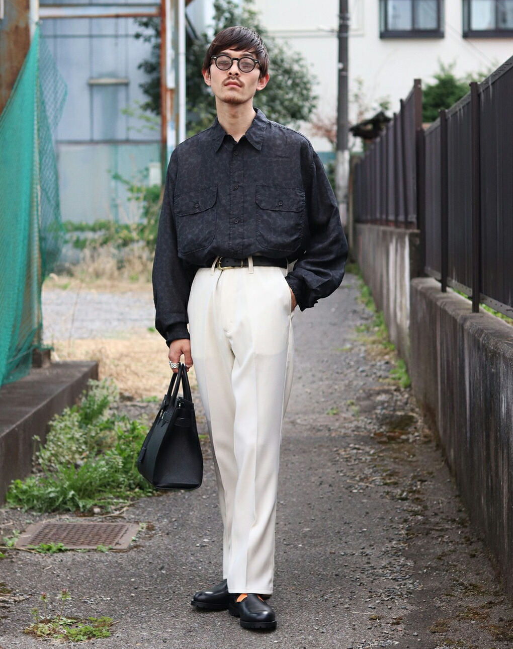 marka / マーカ ： SILK POCKET SHIRT - habutae silk - ： M23A