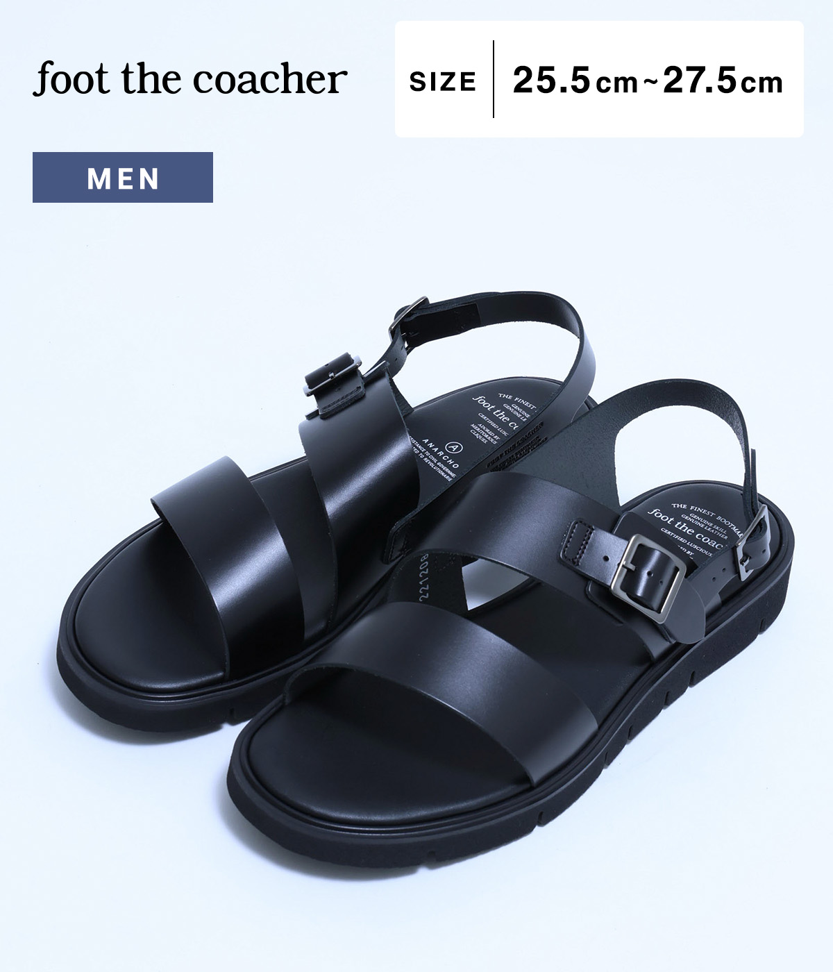 foot the coacher / フットザコーチャー ： SS BELT SANDALS(GLOXI CUT SOLE) / 全2色 ：  FTC2212008