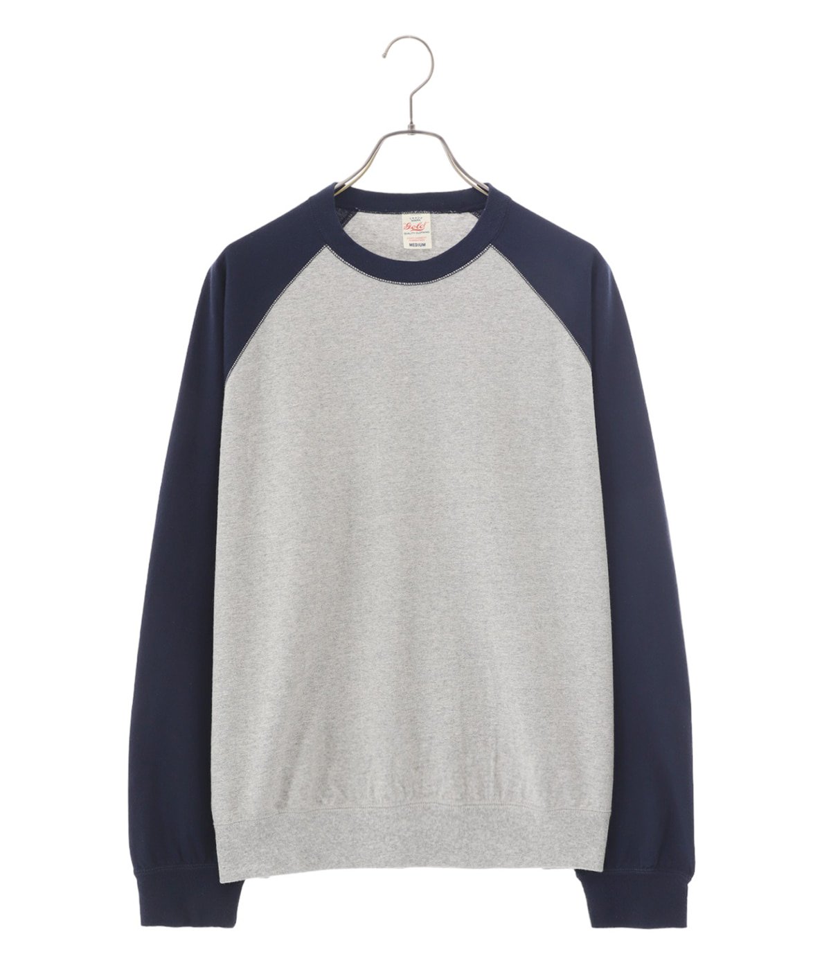 GOLD / ゴールド ： U.S COTTON RAGLAN 2TONE CREW NECK