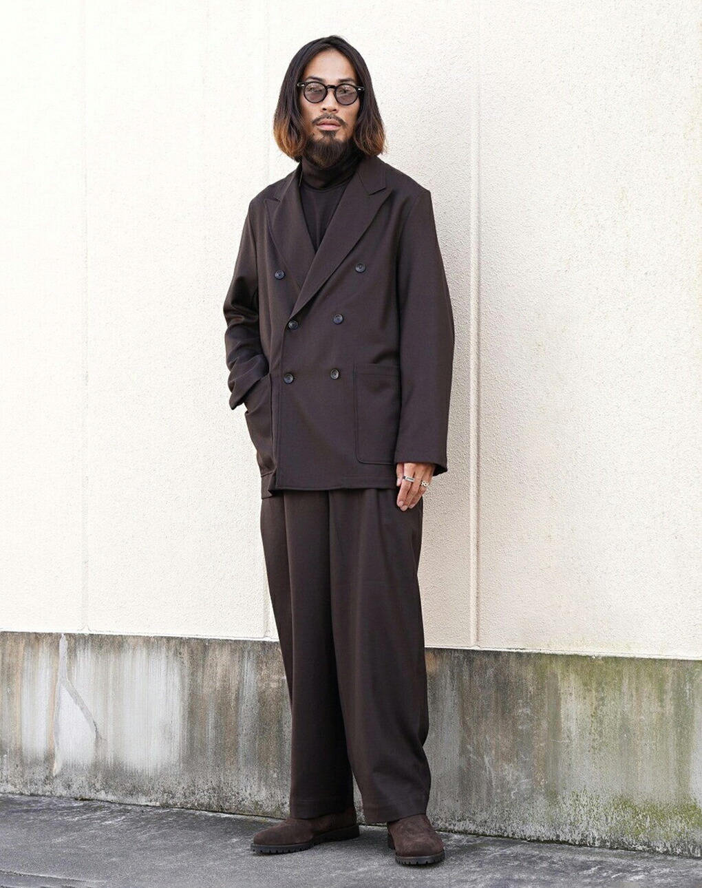 marka / マーカ ： OFFICER PANTS 2TUCK WIDE - 2/48 wool soft