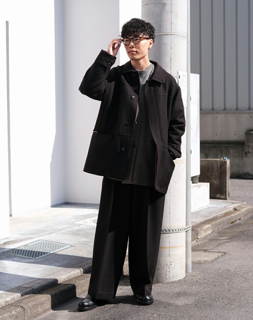 P10倍】marka / マーカ ： TWEED PUFFED CAR COAT - herringbone dry