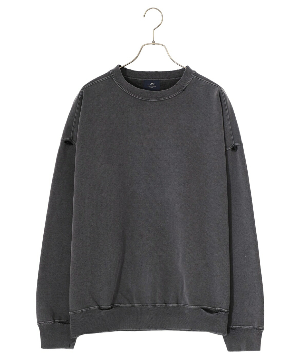 レミレリーフナス紺 スウェットダメージ加工 REMI RELIEF NAVY LABEL / レミレリーフ ネイビーレーベル 全3色