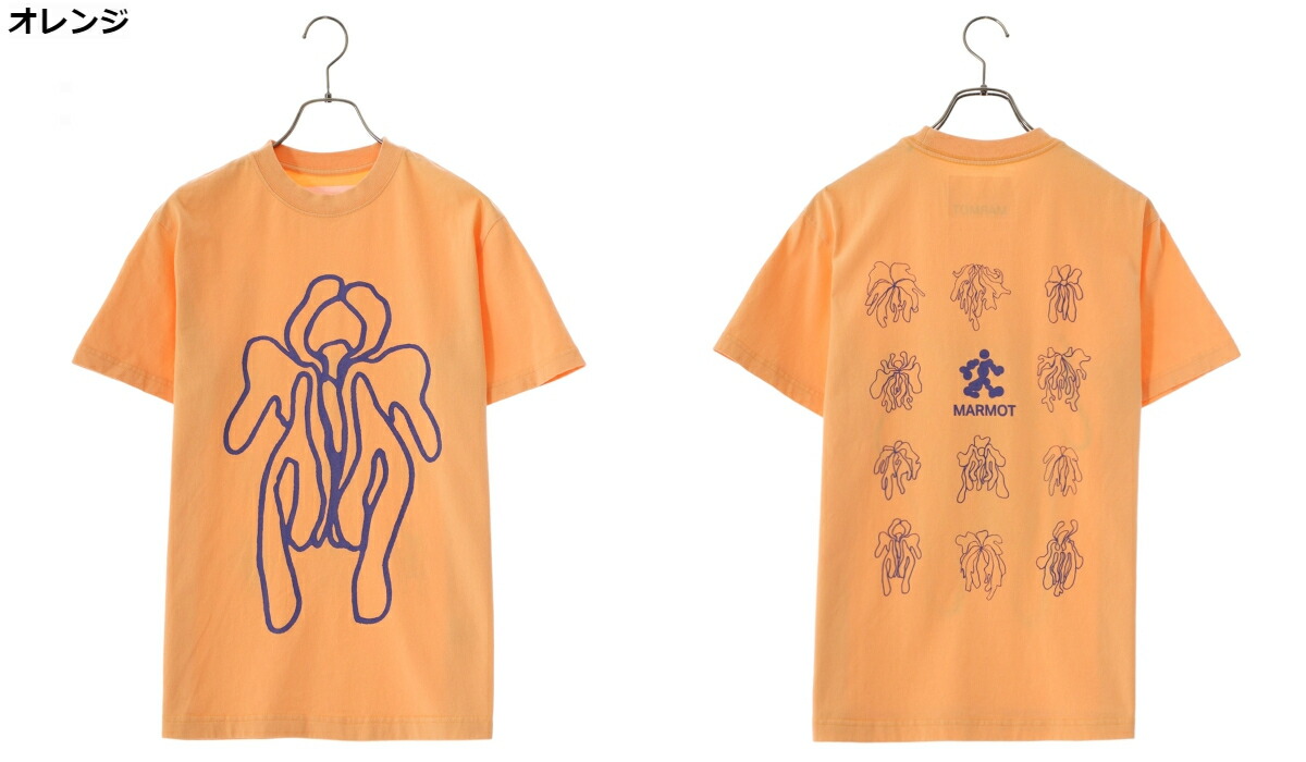 Marmot◆長袖カットソー/M/--/GRY/プリント/24SS-L1-02-FLOWER セール】配色ステッチ×フラワーグラフィックプリント ラグラン