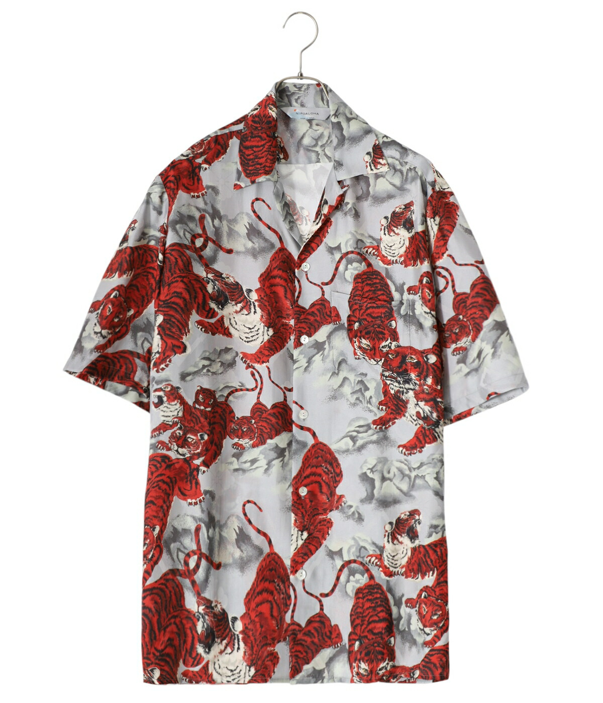 NIPOALOHA / ニポアロハ ： SILK CUPRA SHORT SLEEVE ALOHA SHIRT(百虎) ： N24-SCSH02