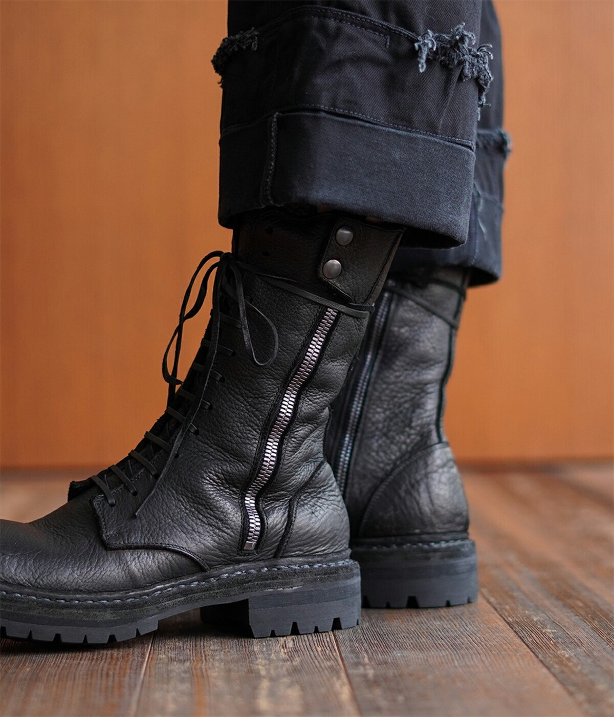 GUIDI / グイディ ： LACED UP AND SIDE ZIP ER01V-STANDARD