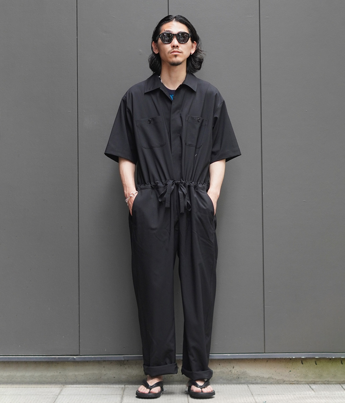 MARKAWARE 120s ウールトロピカル　オールインワン　ブラック　1 MARKAWARE マーカウェア 23ss Collection / “スーパー120's ウール