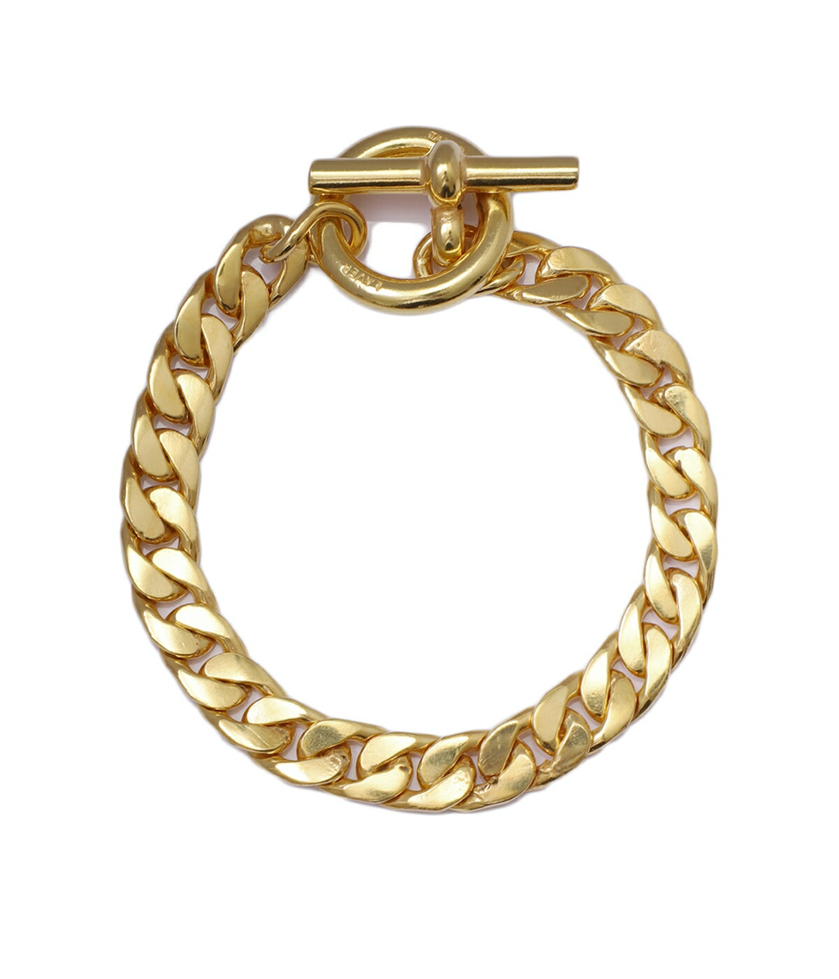 LAVER ラバー ブレスレット 9mm LAVER / ラバー ： 9MM CURB CHAIN T BAR BRACELET - GOLD LAVER