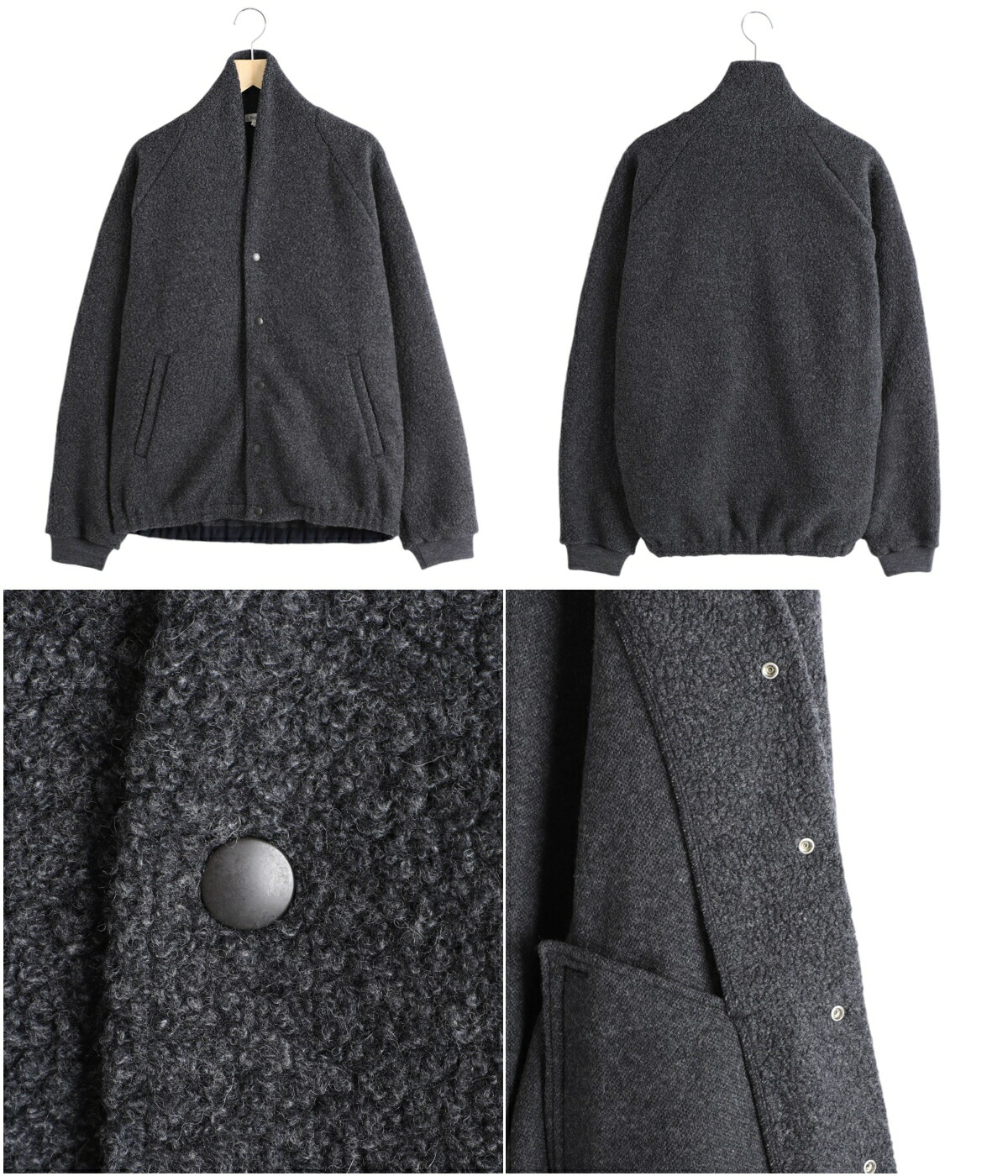 Scye（サイ） ベーシックス ： Recycle Wool Boa Fleece Snap Cardigan