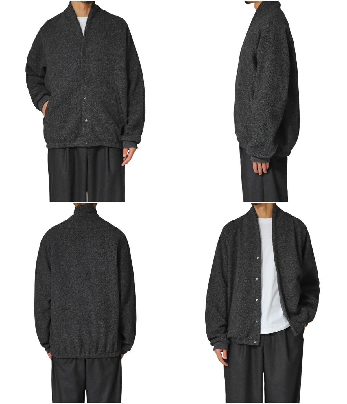 Scye（サイ） ベーシックス ： Recycle Wool Boa Fleece Snap Cardigan