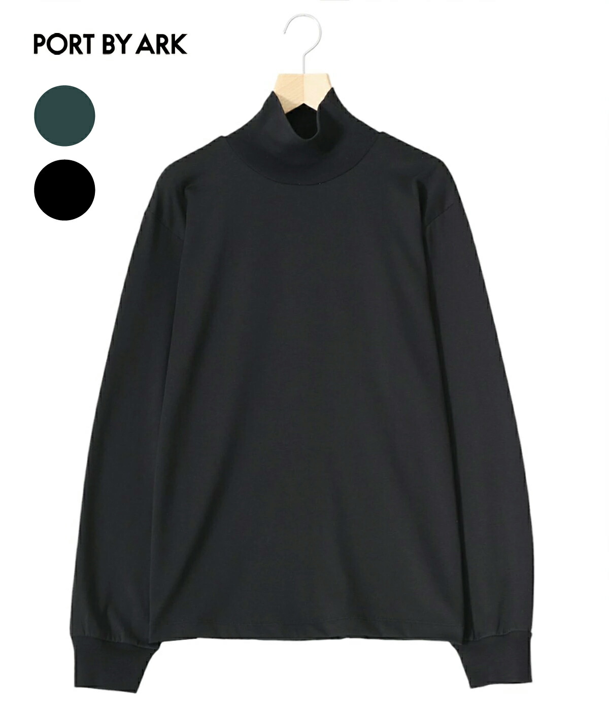 【新品未使用】PORT BY ARK☆ウールT ヘンリーネック☆1☆黒 Wool Henley Neck T-Shirt | PORT BY ARK(ポートバイアーク