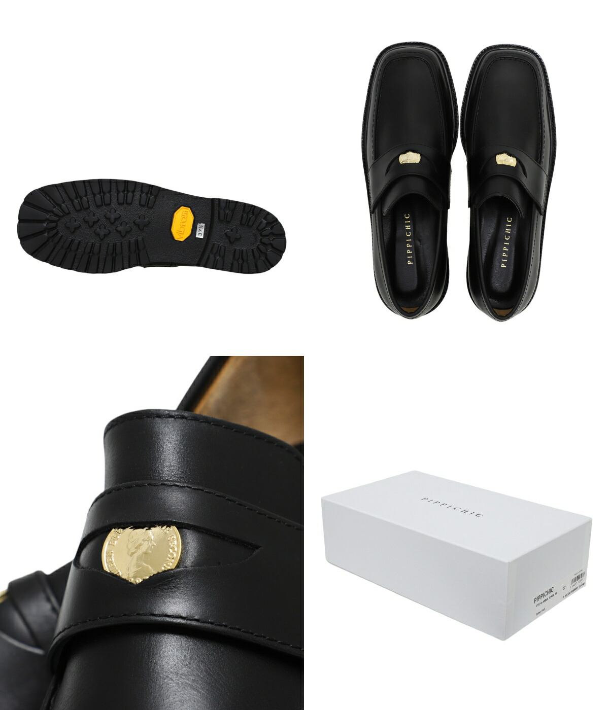ピッピシックPPICHIC•ビジューレザーシューズ黒 レディース】HALLEY SLP 7 | PIPPICHIC(ピッピシック) / シューズ