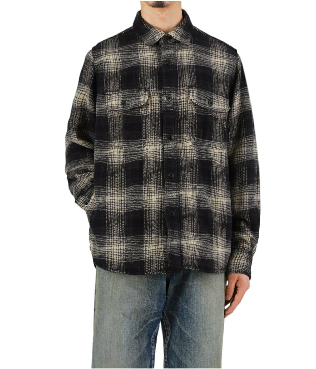 MINEDENIM マインデニム Ombre Check Western SH evfZWf5YtsU3.jpg?width=768