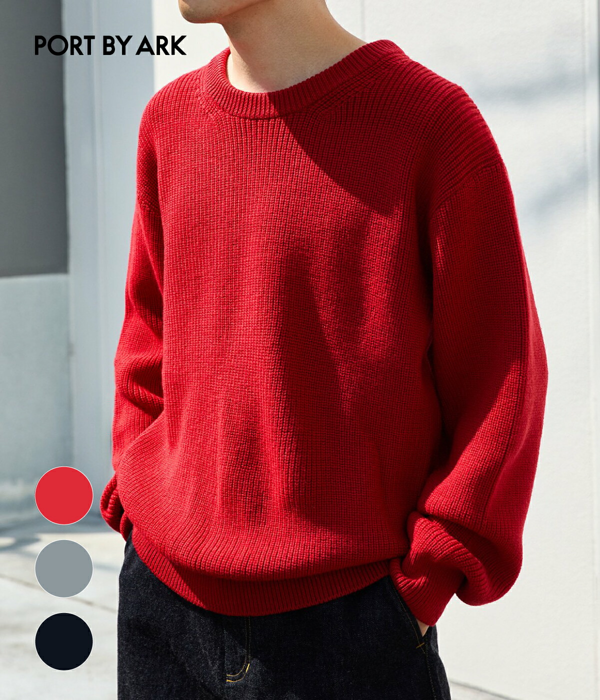 PORT BY ARK PORT BY ARK / ポートバイアーク ： Rib Knit Crew Neck