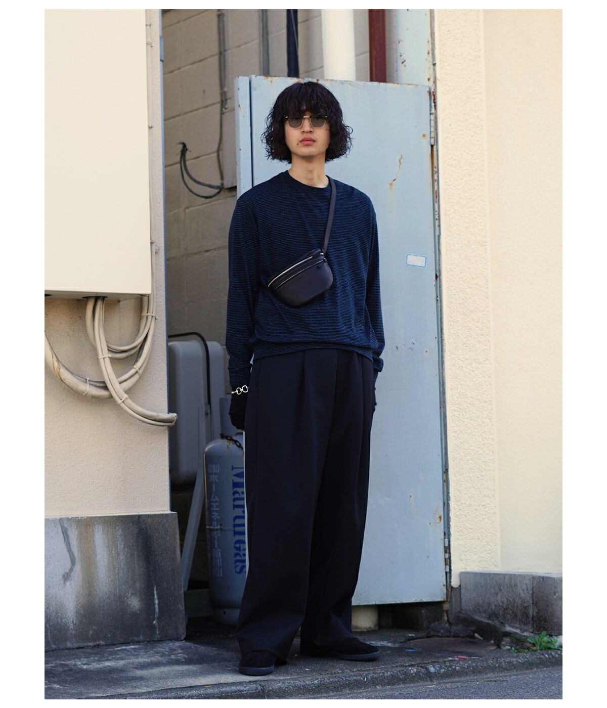 marka（マーカ） ： CREW NECK - sp120's wool cotton knit - / 全2色