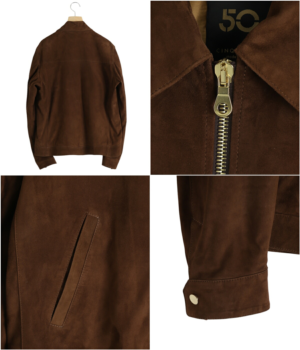 CINQUANTA（チンクワンタ） ： REGULAR COLLAR ZIP BLOUSON CAMOSCIO