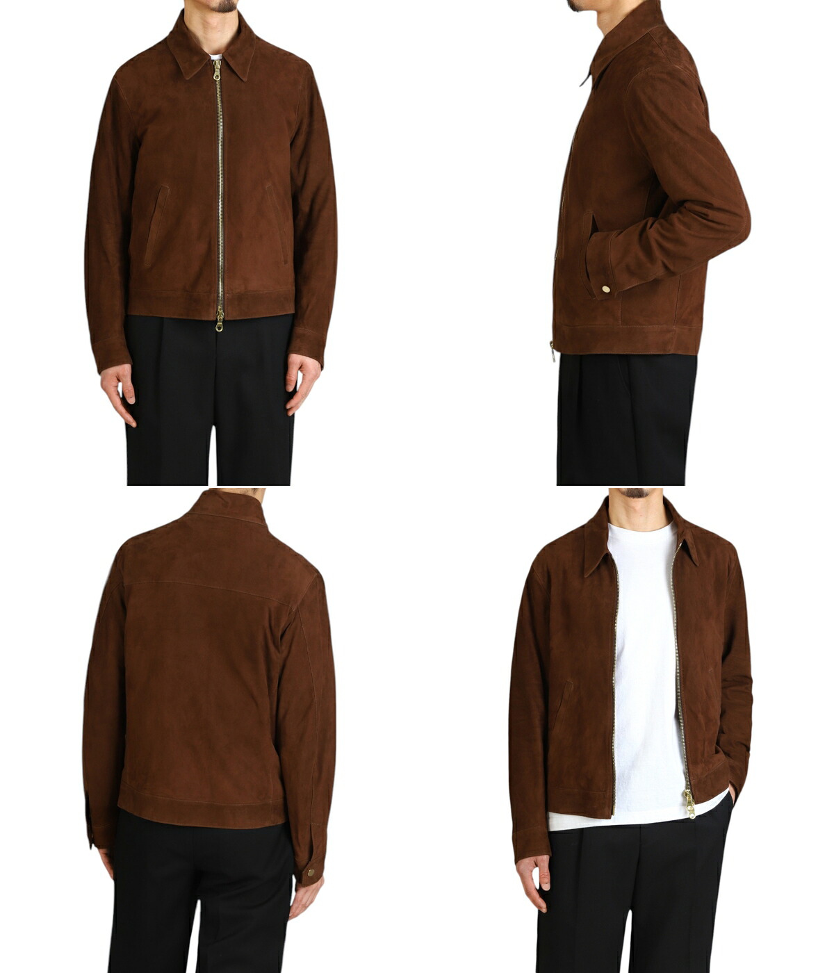 CINQUANTA（チンクワンタ） ： REGULAR COLLAR ZIP BLOUSON CAMOSCIO
