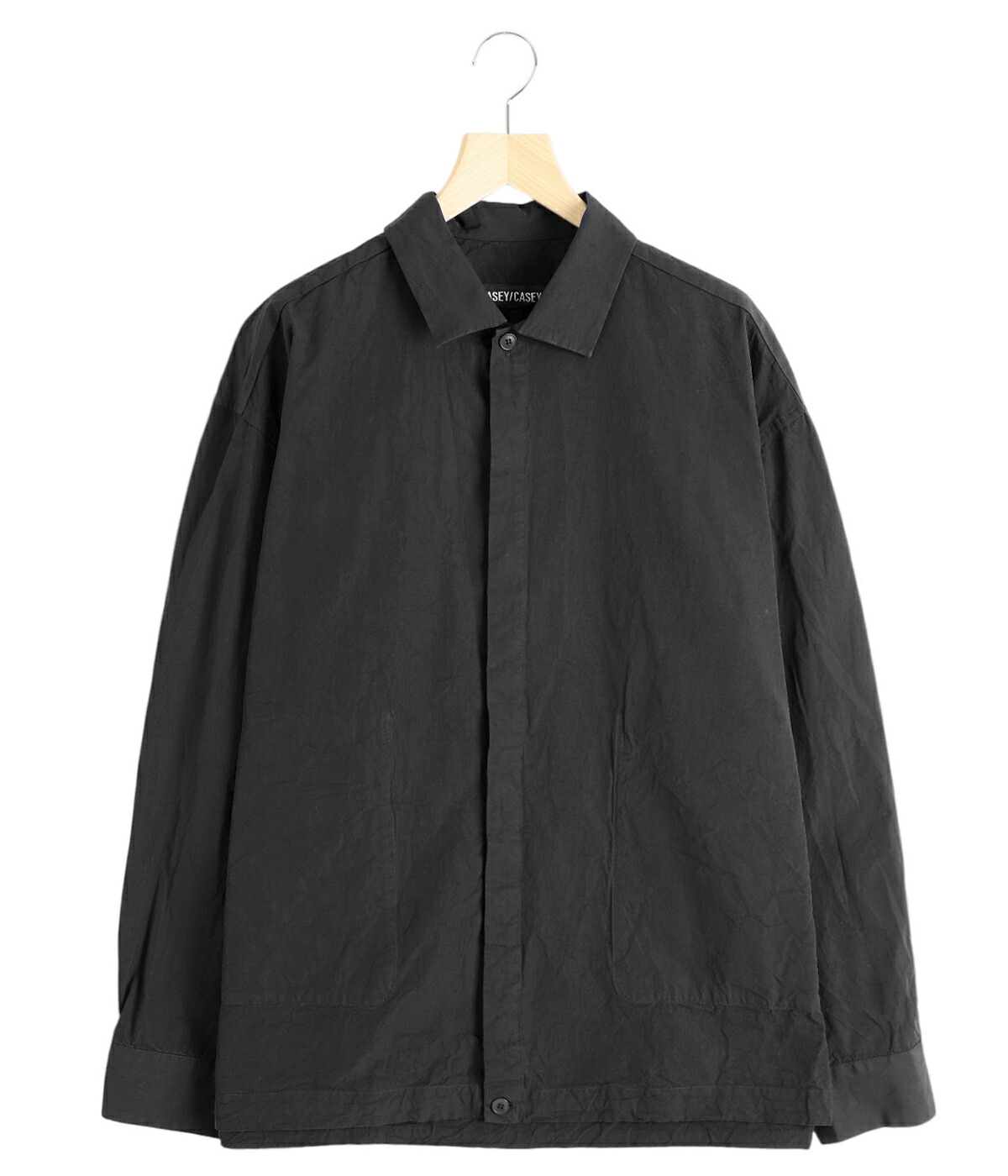 CASEY CASEY ケイシーケイシー ノーカラーシャツ ブラック CASEY CASEY（ケイシーケイシー）中古・古着オンライン通販
