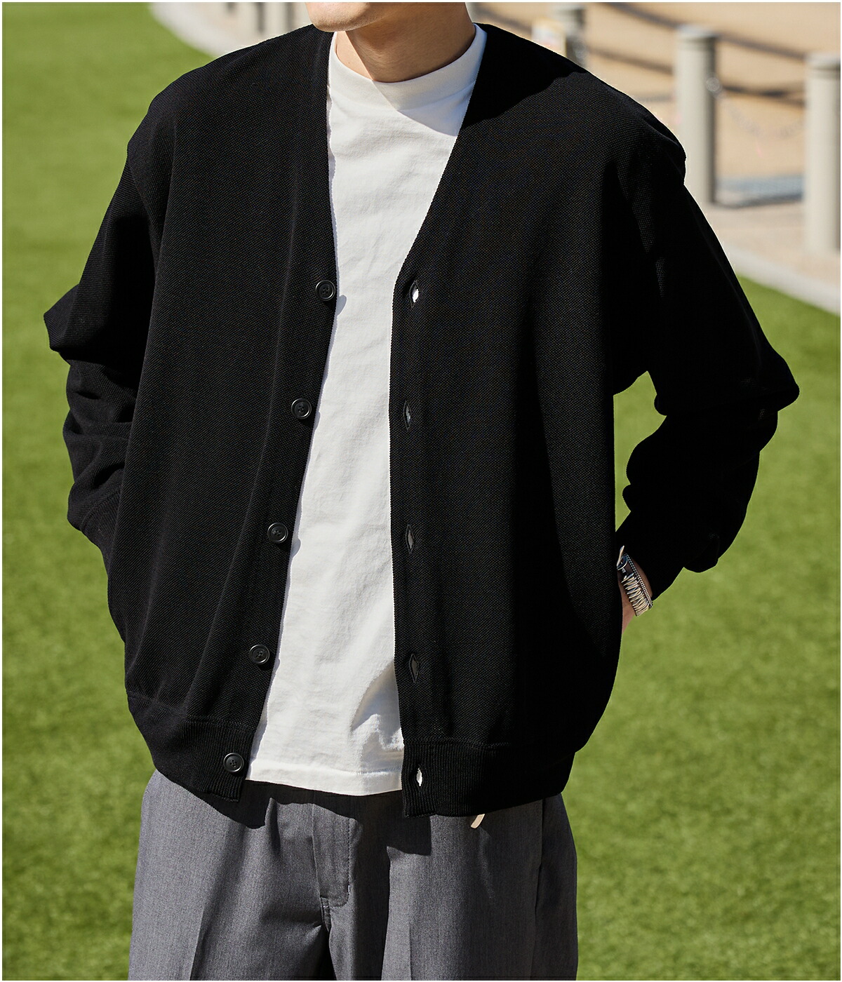 クレプスキュール　MOSS STITCH CARDIGAN crepuscule」MOSS STITCH CARDIGAN & L/S SWEAT | ANOTHER LOUNGE