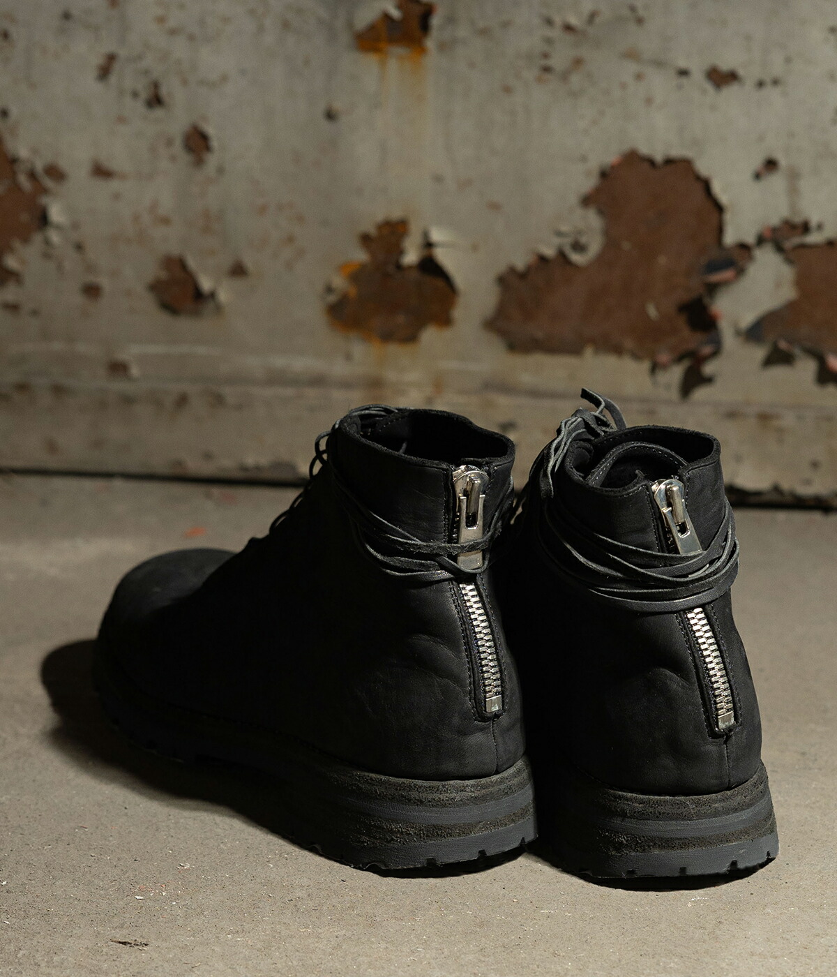 GUIDI（グイディ） ： 別注 NEW MIDLACE BACK ZIP BOOTS ： ONLYARK-0