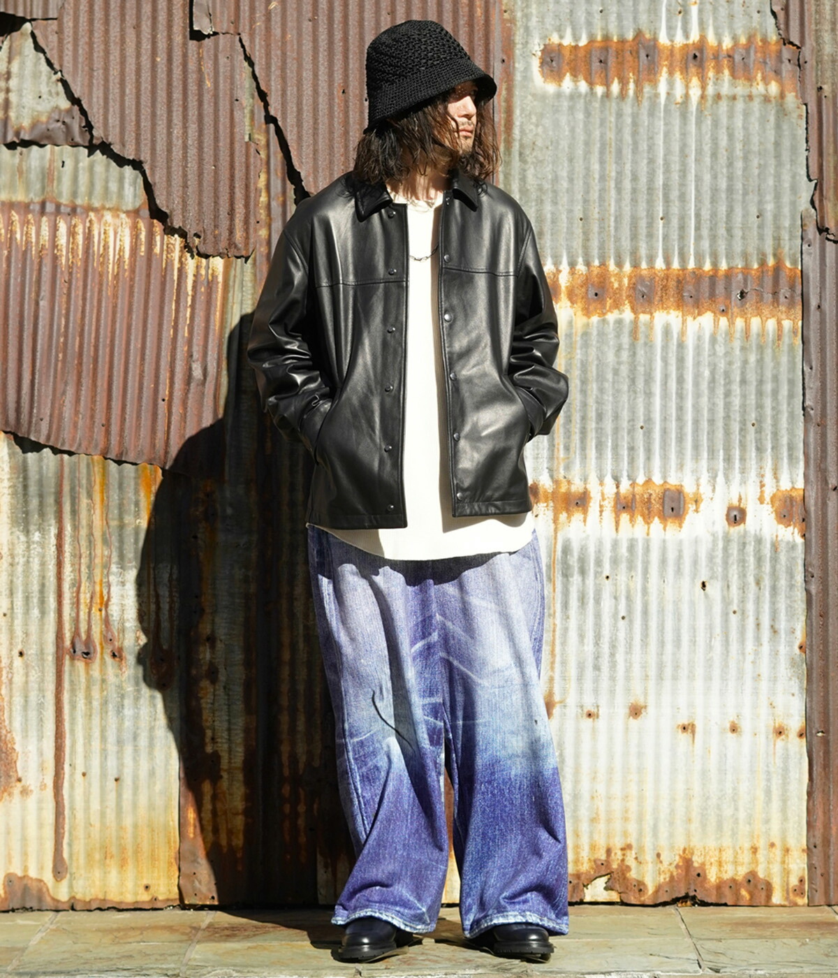 ネ*ケ様 EMMETI レザーシャツ　 48 DENIM.M.S -nappa silk- | EMMETI(エンメティ) / アウター レザー