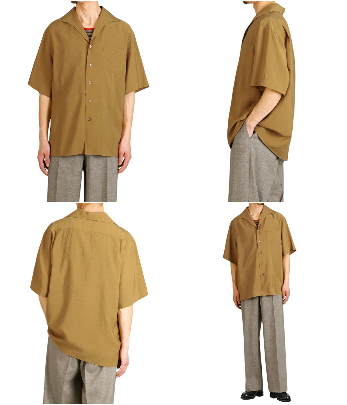 PORT BY ARK / ポートバイアーク ： Open Collar S/S Shirt 全3色 PO17