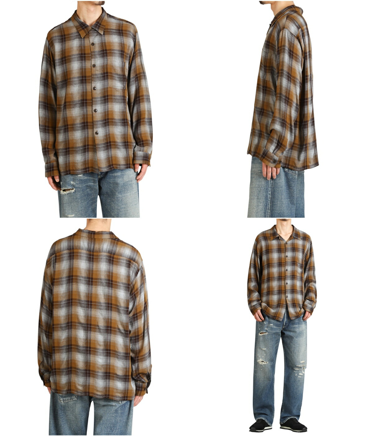 gold[ゴールド] Rayon Check S/S Open Shirt gold[ゴールド] Rayon Check S/S Open Shirt