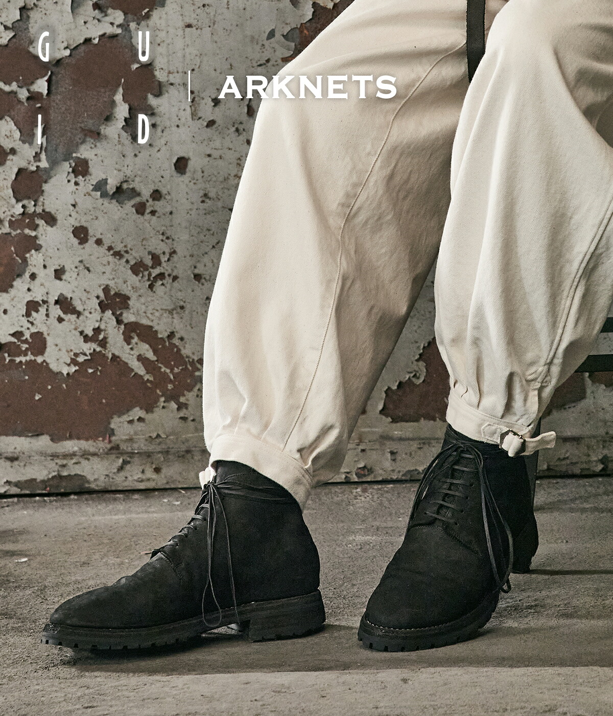 GUIDI（グイディ） ： 別注 NEW MIDLACE BACK ZIP BOOTS ： ONLYARK-0
