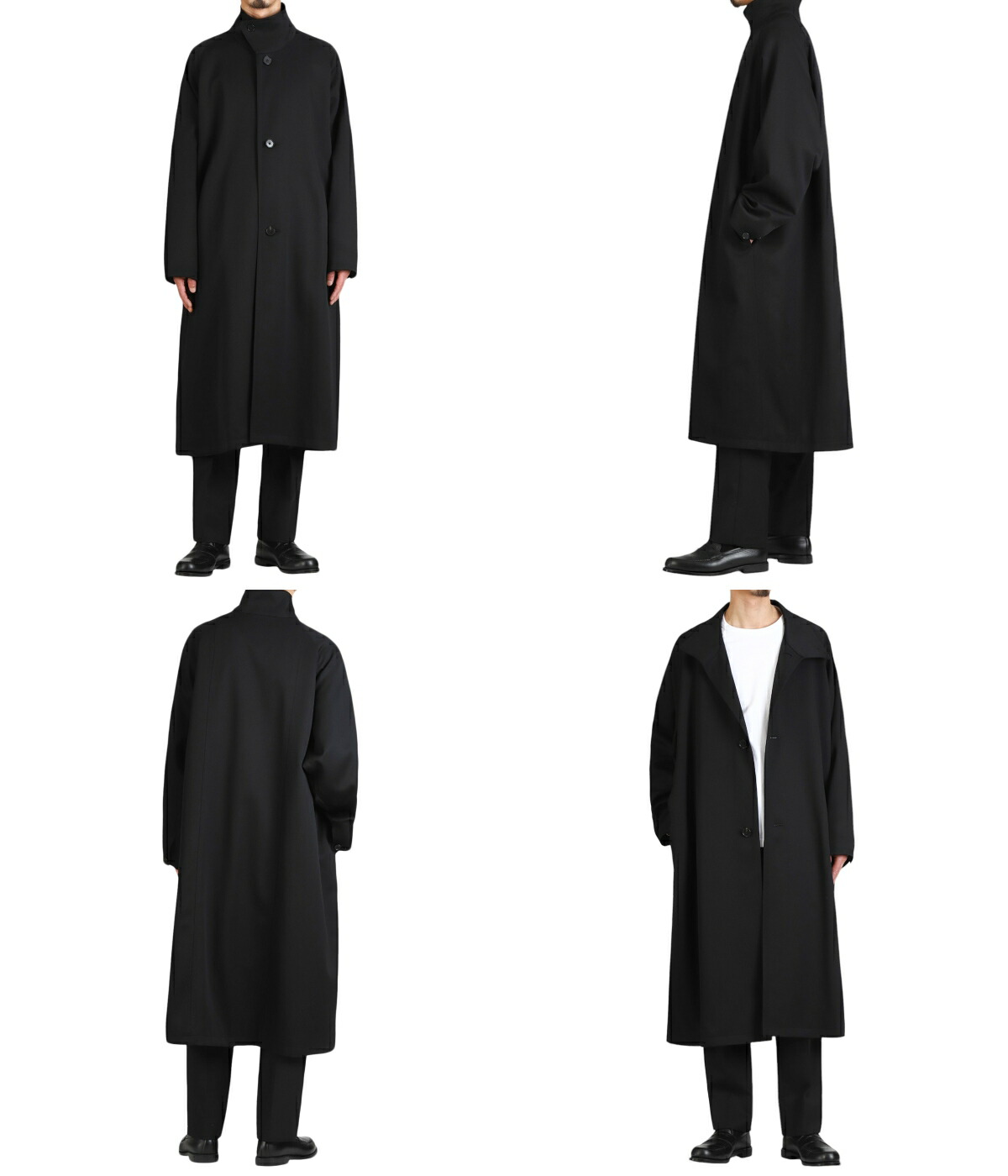 CABaN（キャバン） ： ウールギャバジン スタンドカラーコート / 全2色
